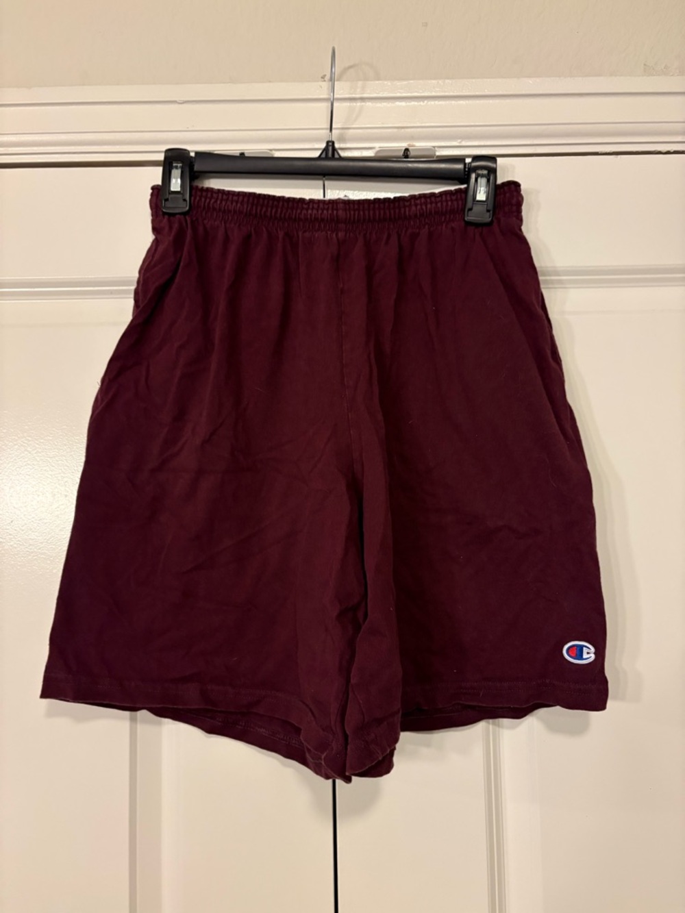 Champion Men's Maroon Athletic Shorts with Elastic Waist